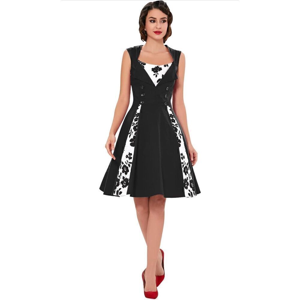 KILLREAL Women's Retro Vintage Style Cocktail Party Swing Dress